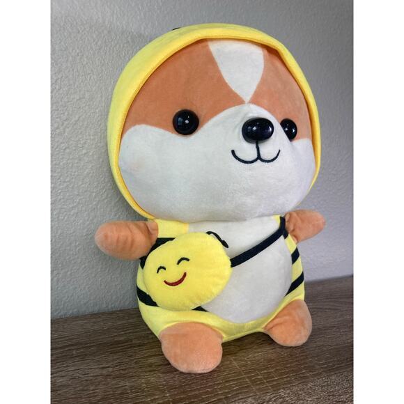 Corgi‎ Shiba Inu Squirrel Plush Toy Yellow Bee Costume Medium - Picture 8 of 11